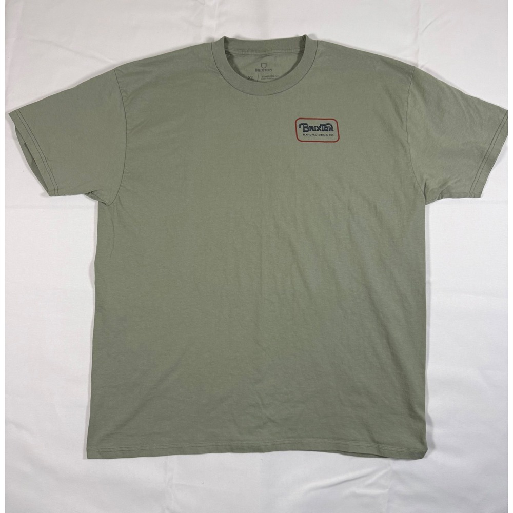 Brixton T Shirt Mens XL Sage Green Manufacturing Co Logo Standard Fit Cotton